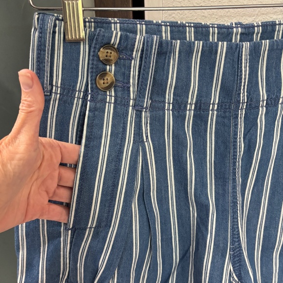 American Eagle Outfitter High-Waist Pleated Shorts - Blue & White Size 2 - Picture 9 of 11